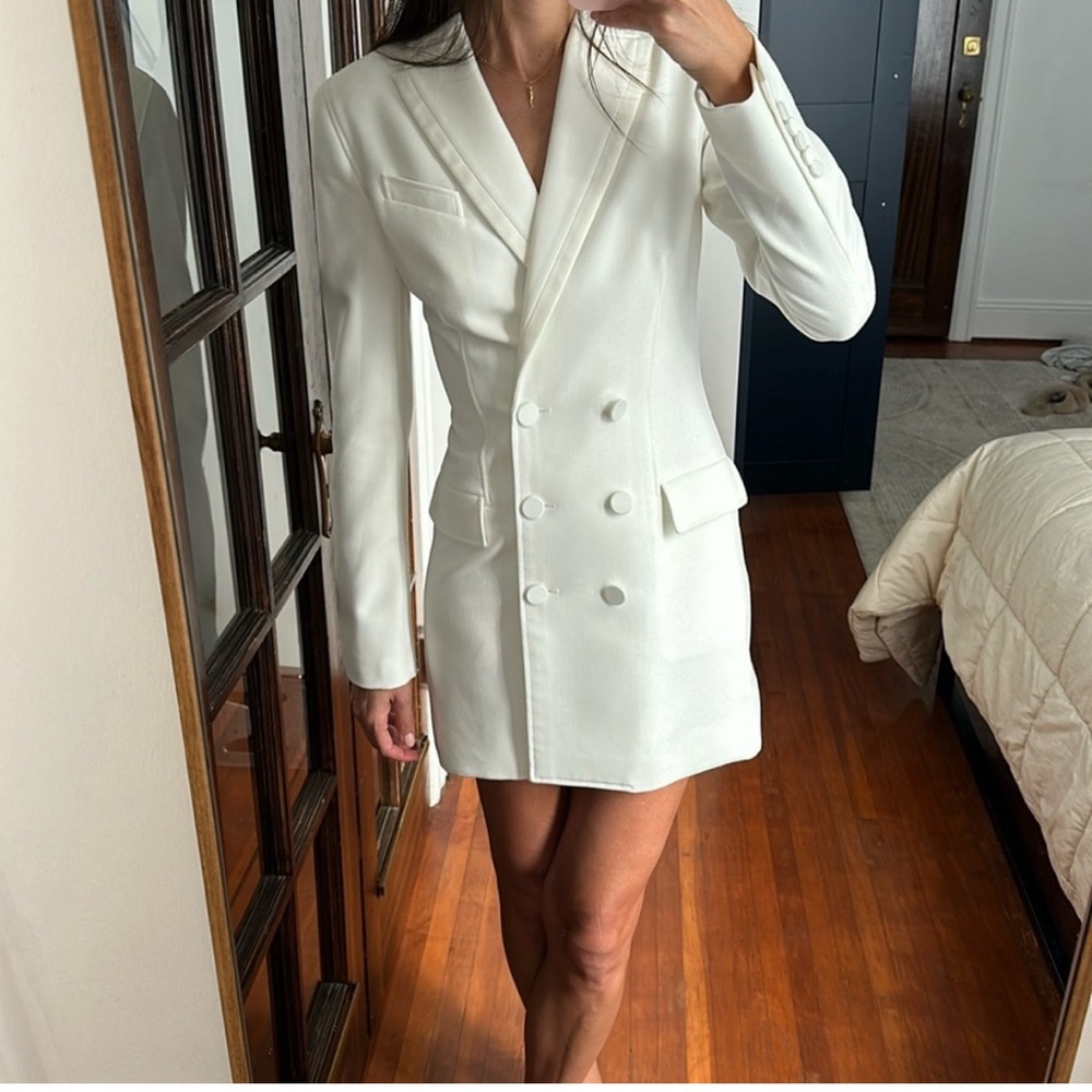 A.L.C. White Edie Tuxedo Dress